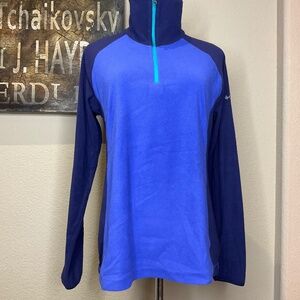 Columbia Sport Fleece Blue Henley Pullover Medium